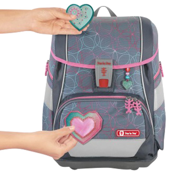 Step by Step 2in1 plus Schulranzen Set Glitter Heart