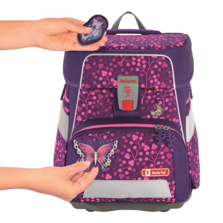 Step by Step Space Shine Schulranzen Set butterfly night