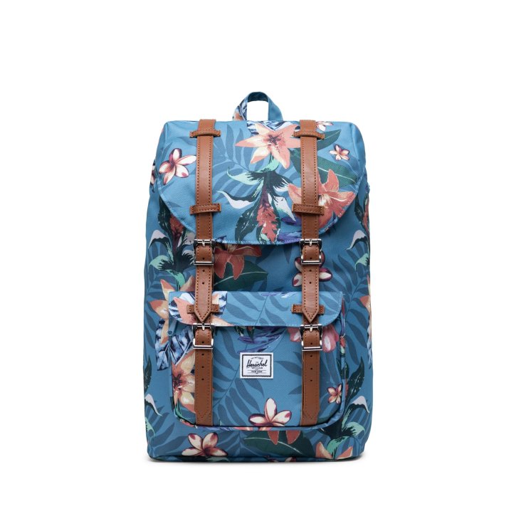 HERSCHEL LITTLE AMERICA MID Rucksack summer floral heaven blue