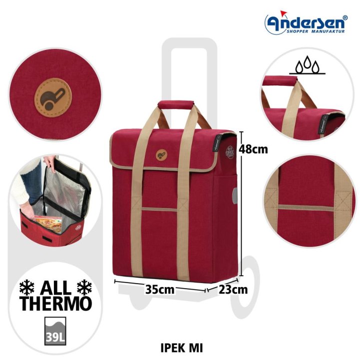 Andersen SCALA PLUS  Einkaufstrolley Plus Ipek Mi rot