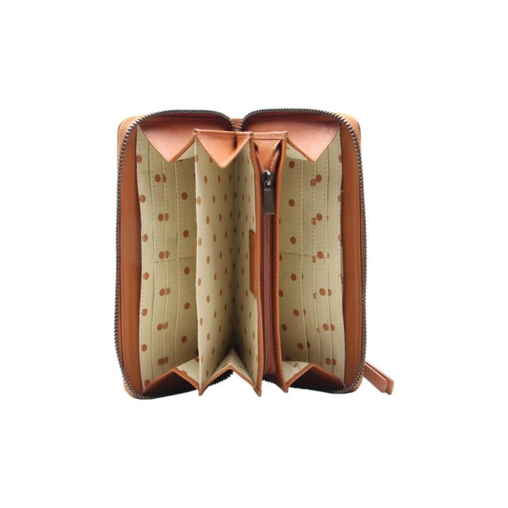 ESQUIRE Damenbörse RV PERU cognac RFID