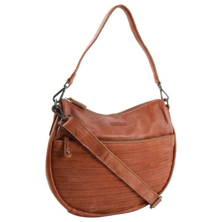 HERZBLATT Schultertasche cognac