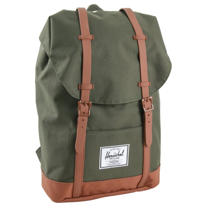 RETREAT CL Rucksack dark olive/saddle brown