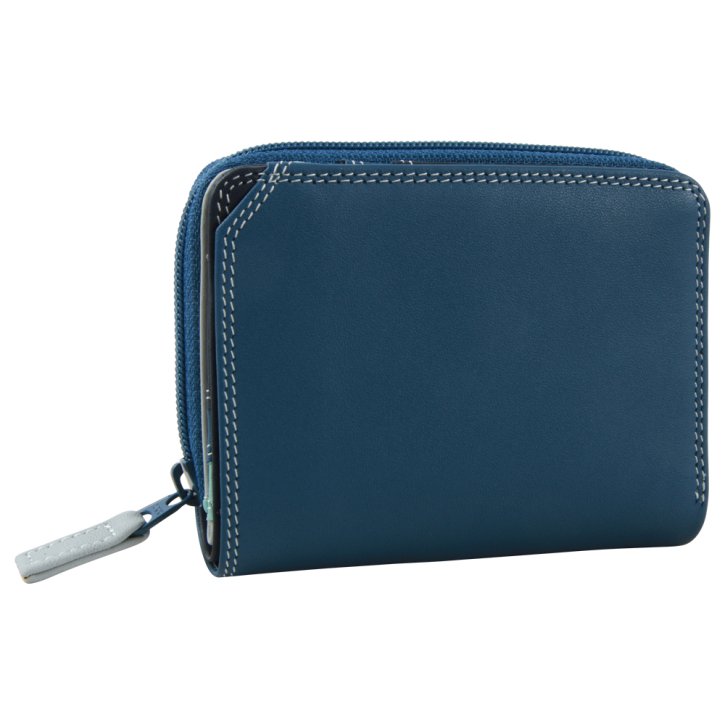 Small Wallet Zip Around Damenbörse denim