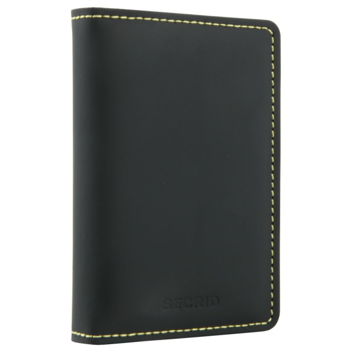 Slimwallet matte black & yellow