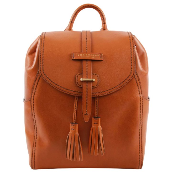 Rucksack 26cm Rindleder cognac