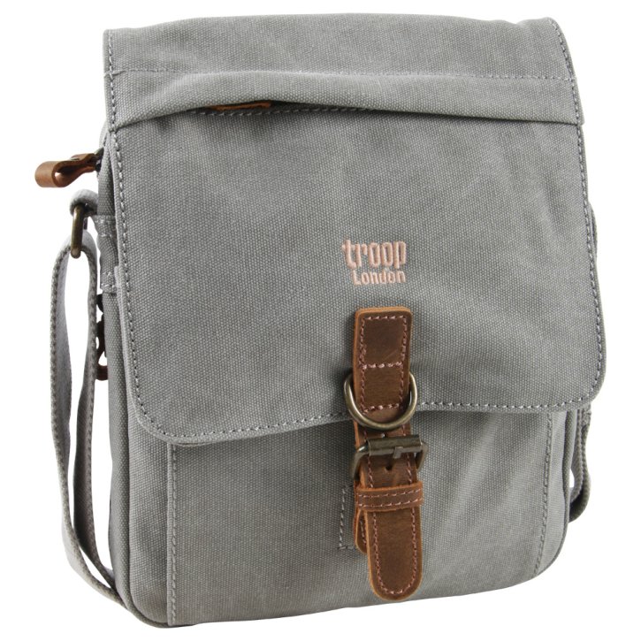 Troop London Across Body Bag Canvas ash grey