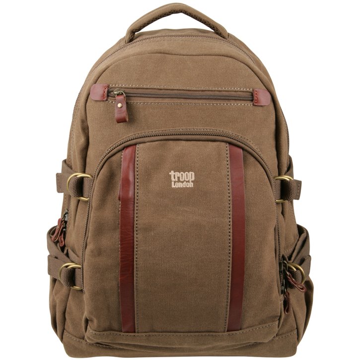 Troop London Backpack L Canvas brown