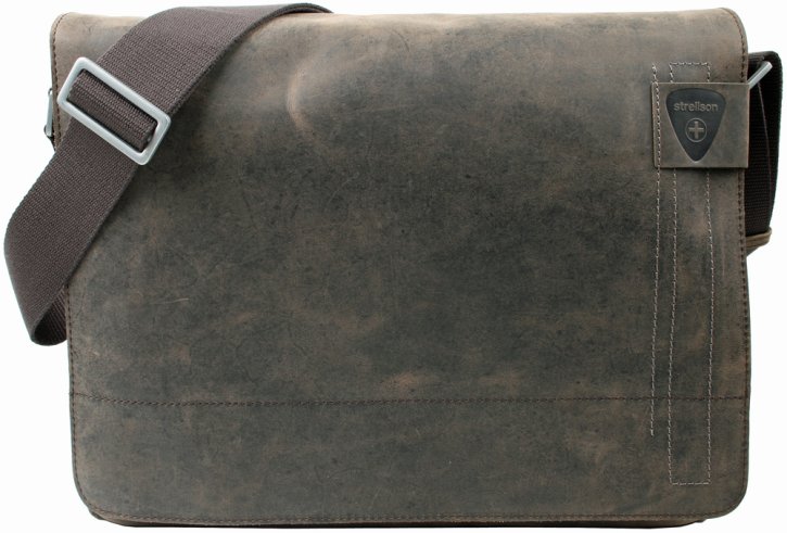 Große Messenger Bag mit Laptopfach dark brown