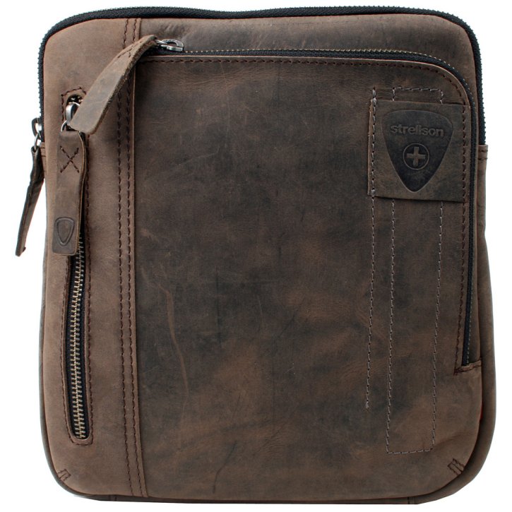 Zip Bag mit Tabletfach dark brown