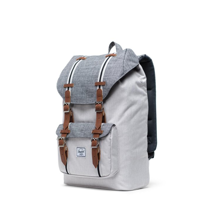 HERSCHEL LITTLE AMERICA MID Rucksack raven crosshatch vapor crosshatch/ tan