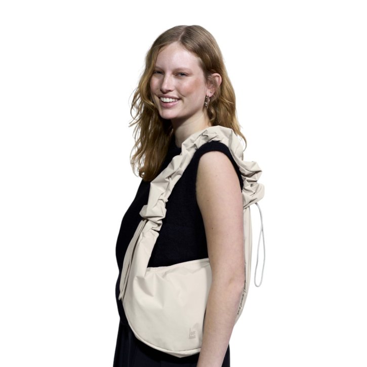 GOTBAG. Moon Bag Ruffle large monochrome soft shell