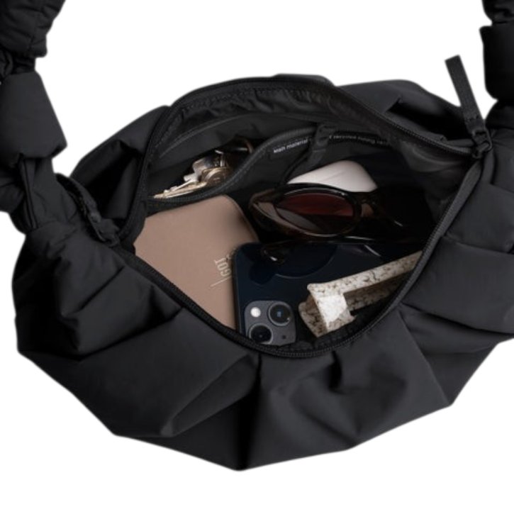 GOTBAG. PLEAT Moon bag small black