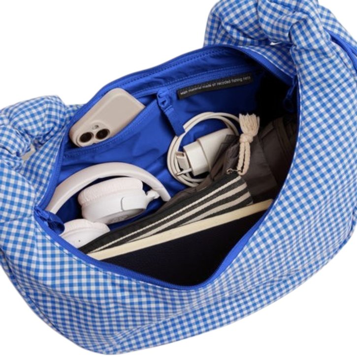 GOTBAG. Moon Bag Ruffle vichy cobalt