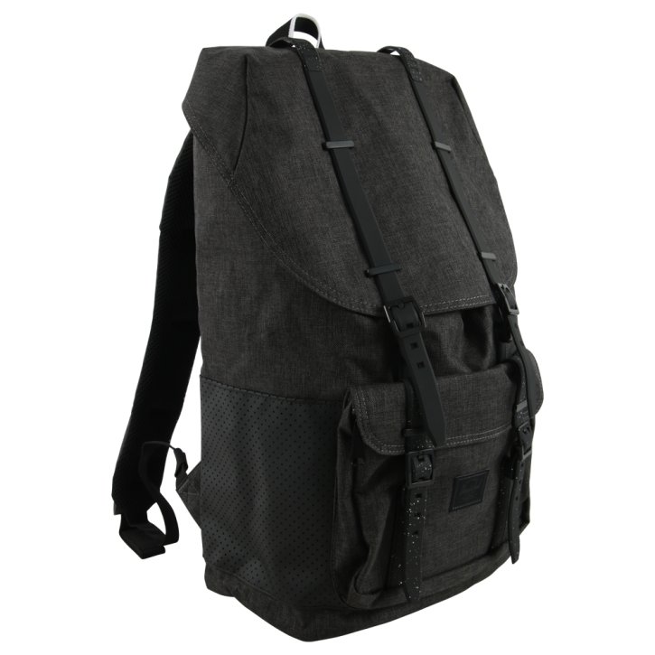 HERSCHEL LITTLE AMERICA BLACK/crosshatch/WHITE