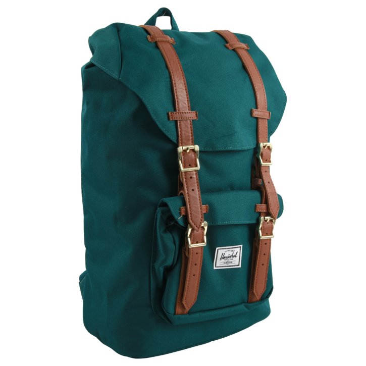 HERSCHEL LITTLE AMERICA MID DEEP TEAL/TAN