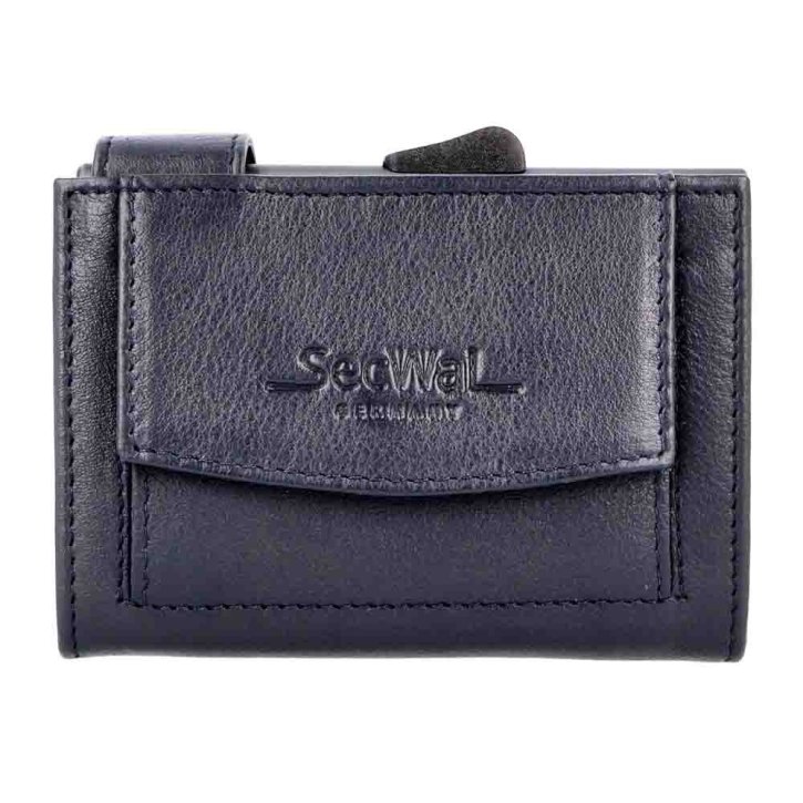 SecWal Kartenetui DK Geldfach Leder blau