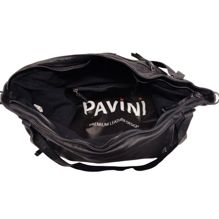 PAVINI Shopper Leder schwarz