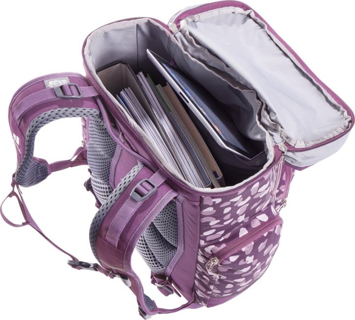 Deuter Scula Schulrucksack plum dots