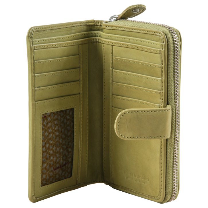 Aunts & Uncles Cactus Pear Reißverschluss-Börse guacamole