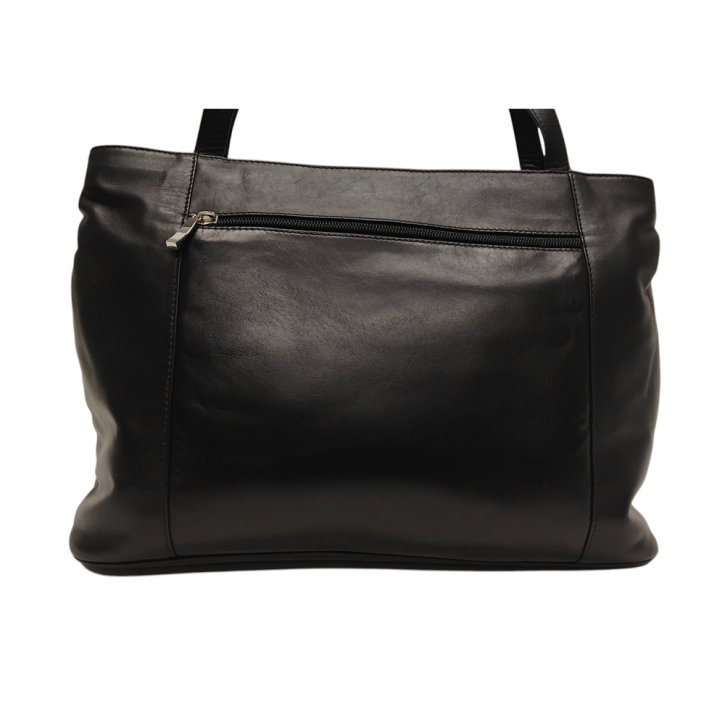 PAVINI Shopper Leder schwarz