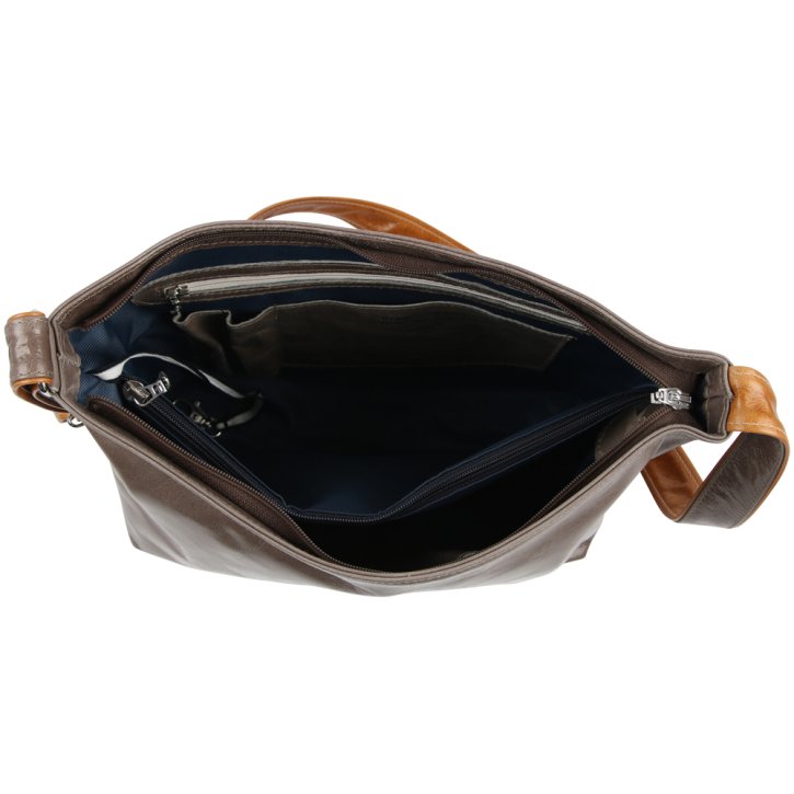 Augenthaler & Heberer ZEUS Schultertasche taupe/cuoio