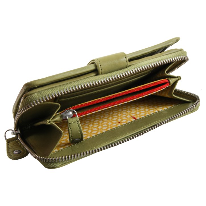 Aunts & Uncles Cactus Pear Reißverschluss-Börse guacamole