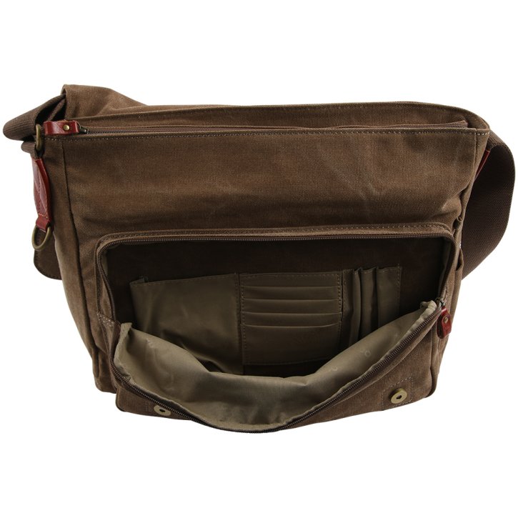 Troop London Messengerbag Laptop  Canvas  brown