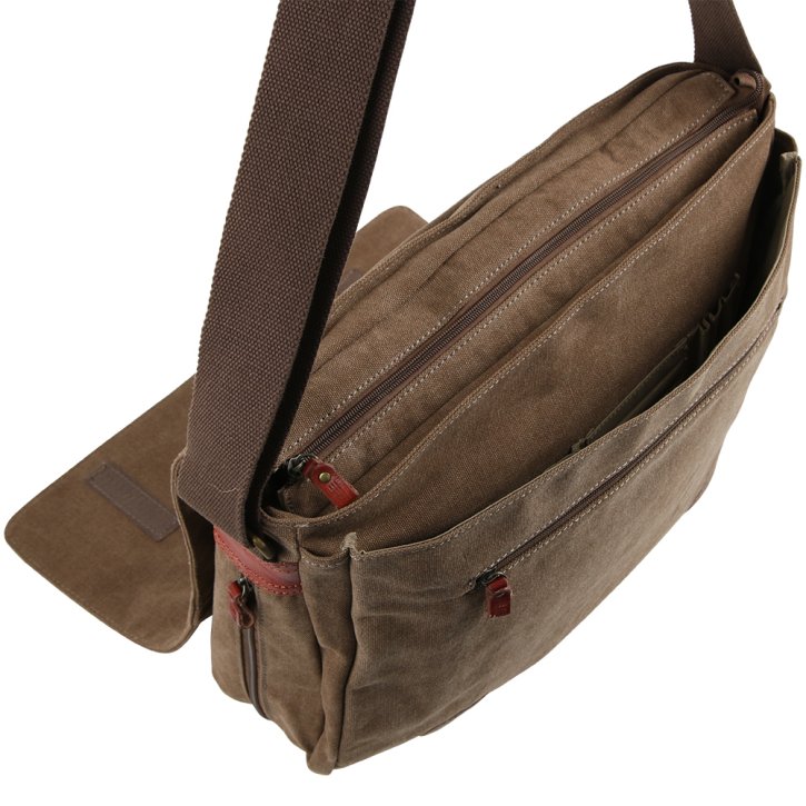 Troop London Messengerbag L Canvas brown