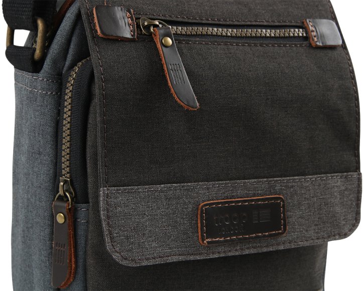 Troop London Across Body Bag  Canvas grey