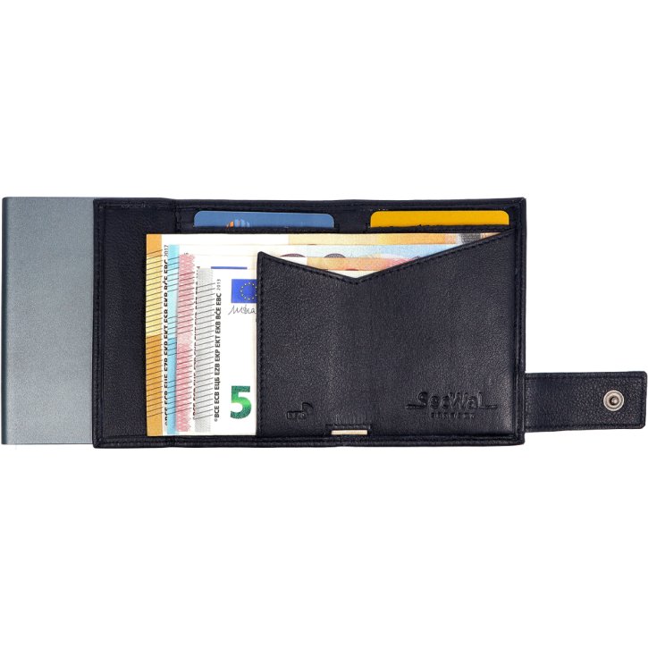 SecWal Kartenetui DK Geldfach Leder blau