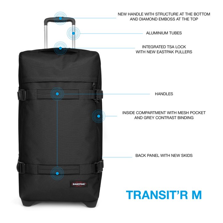 EASTPAK TRANSIT'R M 2w Reisetasche black