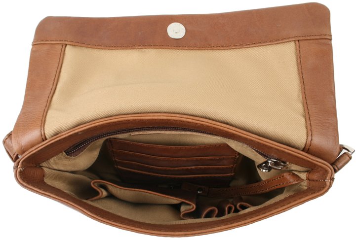 Saccoo BRANCOS kleine Schultertasche cognac