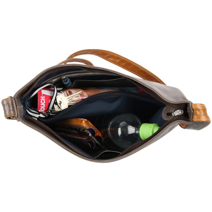 Augenthaler & Heberer ZEUS Schultertasche taupe/cuoio