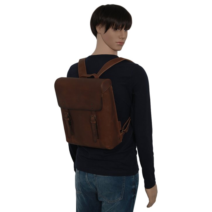 ANDREW Laptoprucksack vintage tan