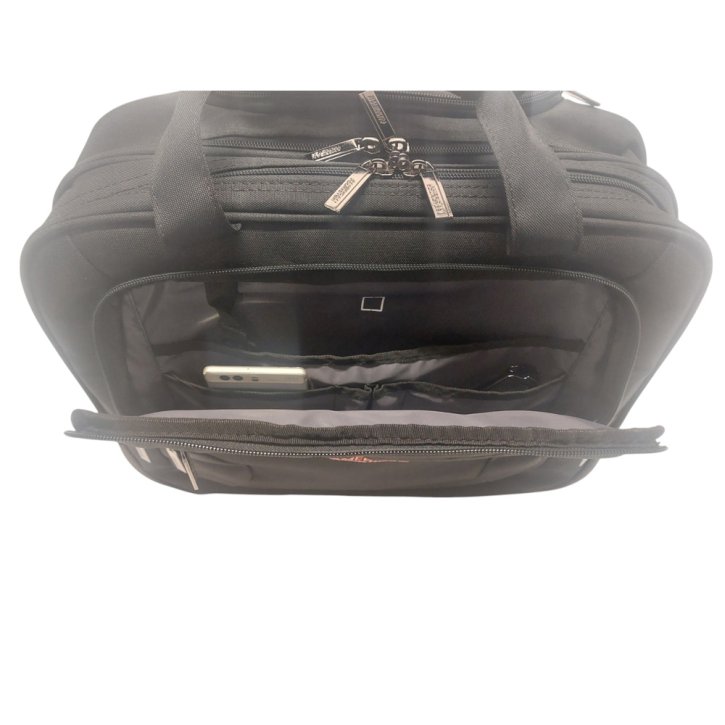  AT WORK Rolling Tote 15.6" black/orange