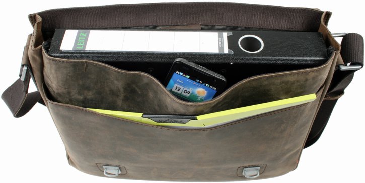 Strellson Große Messenger Bag mit Laptopfach dark brown