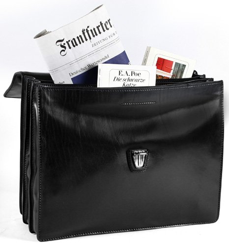 the bridge Aktentasche Rindleder schwarz