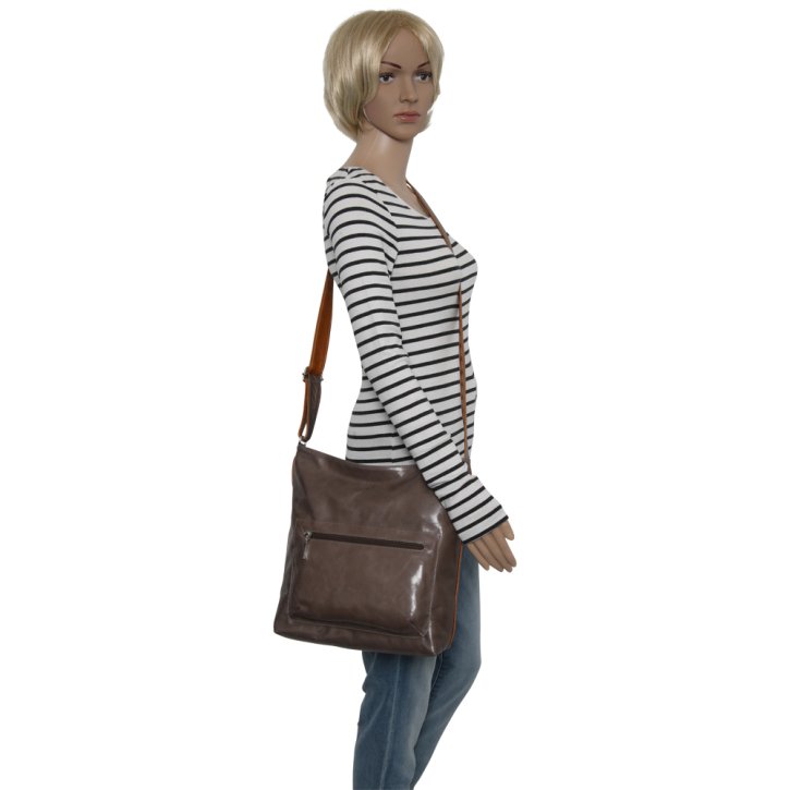 Augenthaler & Heberer CHARITEN Beuteltasche taupe/cuoio