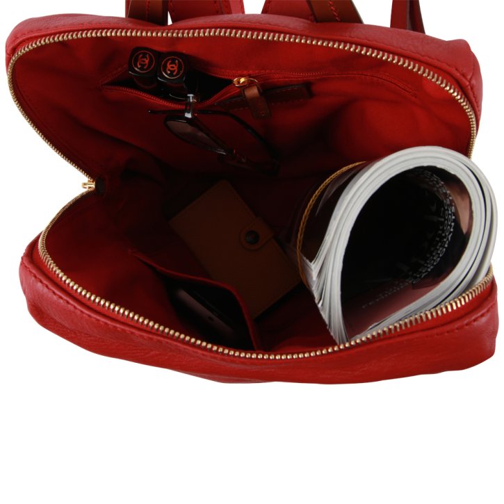 the bridge Rucksack Feinleder kaminrot