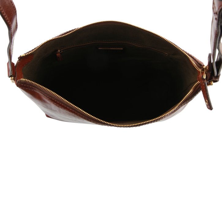 the bridge Schultertasche leicht Rindleder marrone