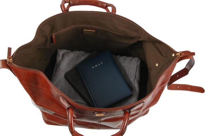 the bridge Reisetasche Schulterriemen 45cm Rindleder braun