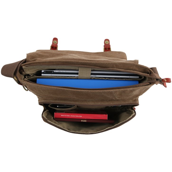 Troop London Messengerbag Laptop  Canvas  brown