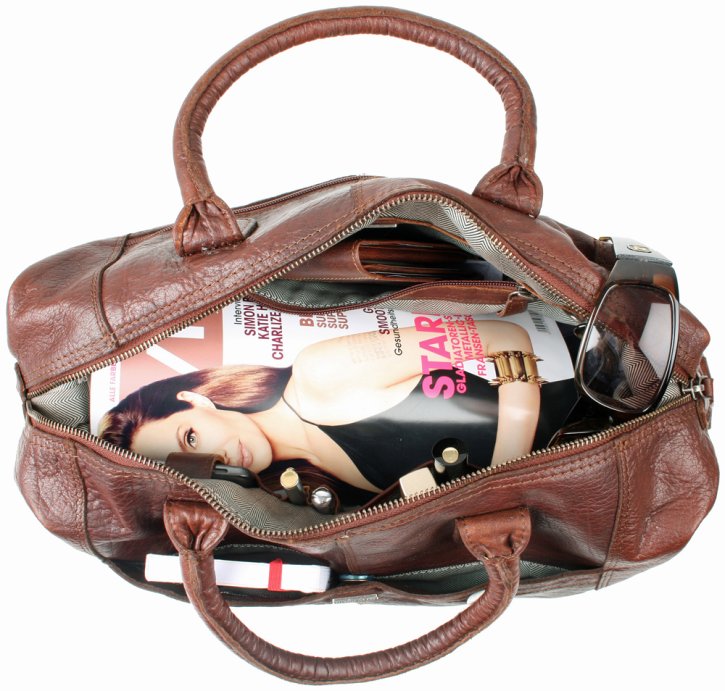 Spikes & Sparrow Große Henkeltasche brandy