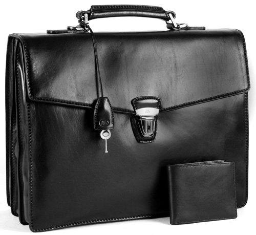 the bridge Aktentasche Rindleder schwarz