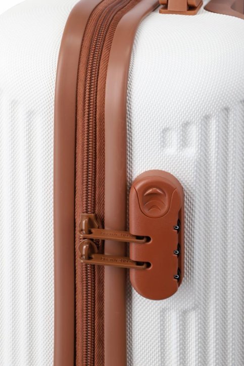 Travelite BALI Trolley 4w L weiss/cognac