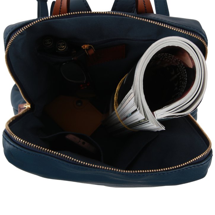 the bridge Rucksack Feinleder blau