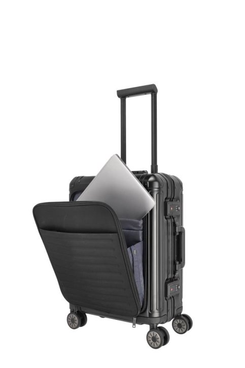 Travelite NEXT 4w Trolley S mit Vortasche black