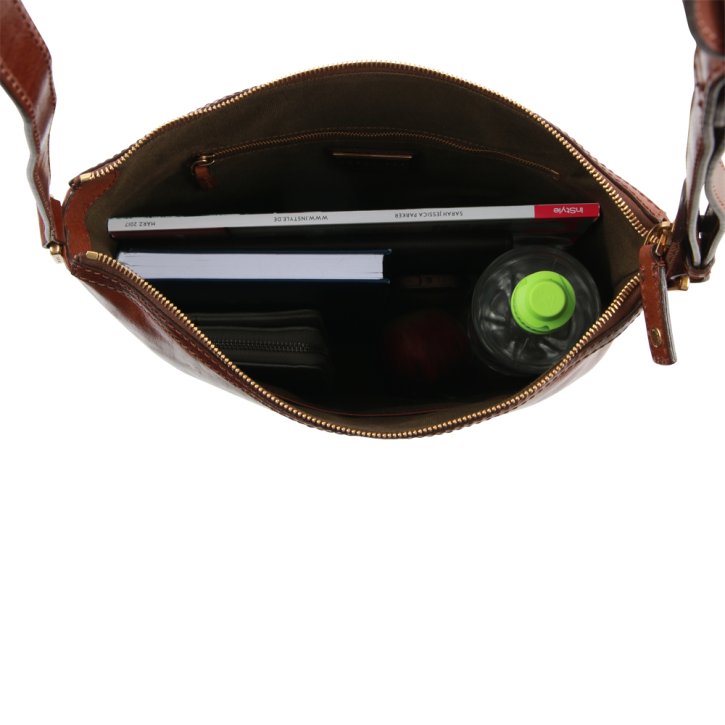 the bridge Schultertasche leicht Rindleder marrone