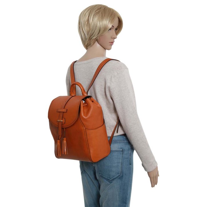 the bridge Rucksack 26cm Rindleder cognac